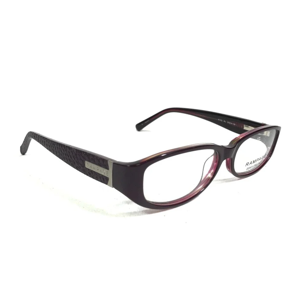 Rampage Eyeglasses Frames R172 PL Purple Rectangular Oval Full Rim 51-14-135
